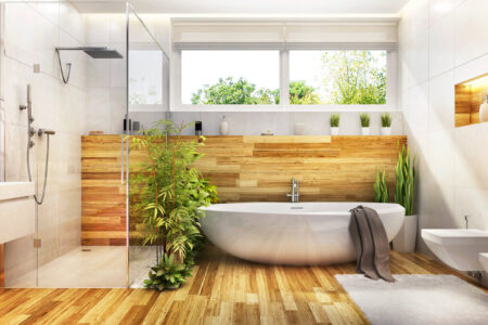 Modernes Badezimmer mit modernen Badezimmermöbeln